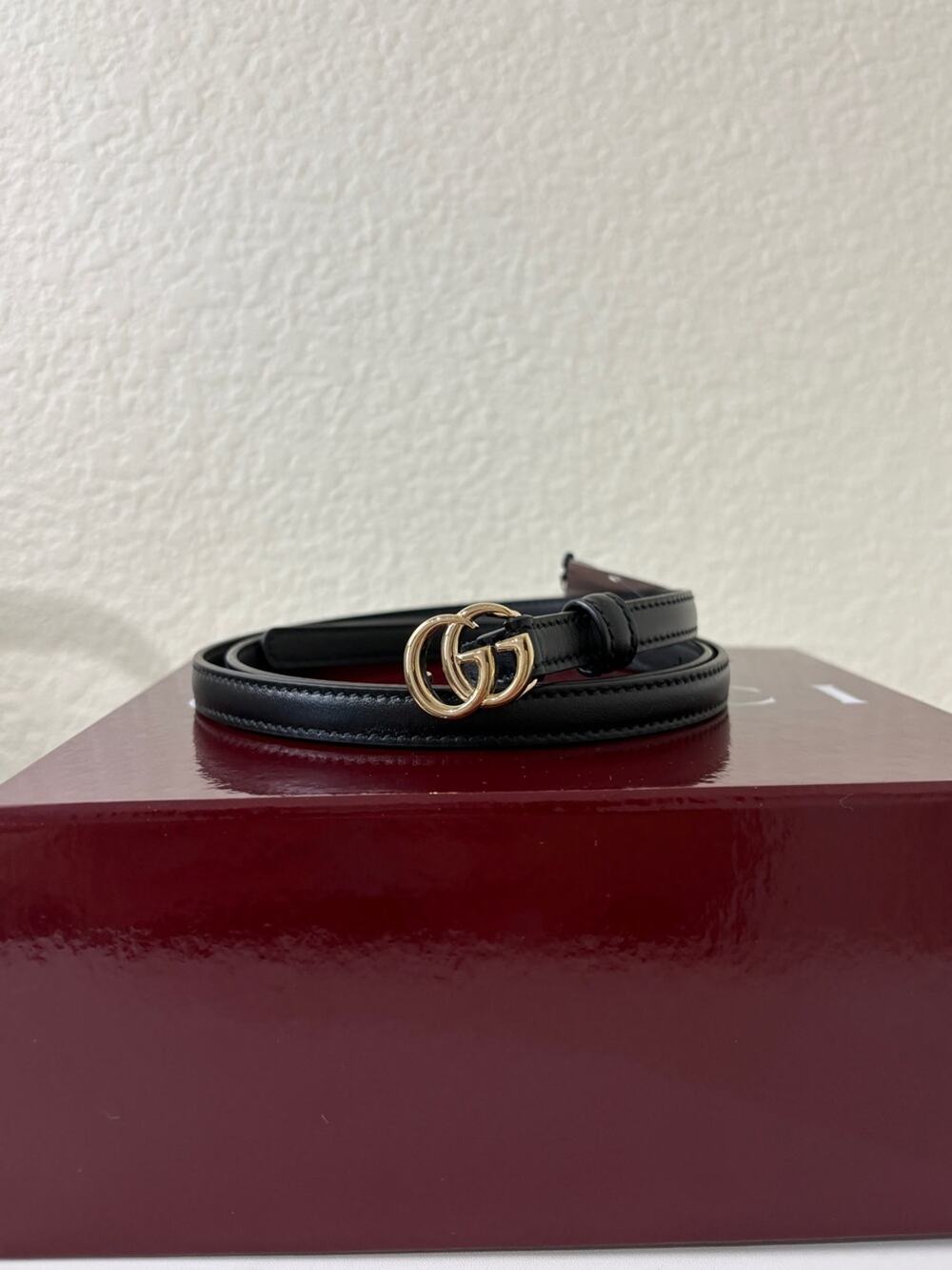Gucci leather GG belt thin 95cm